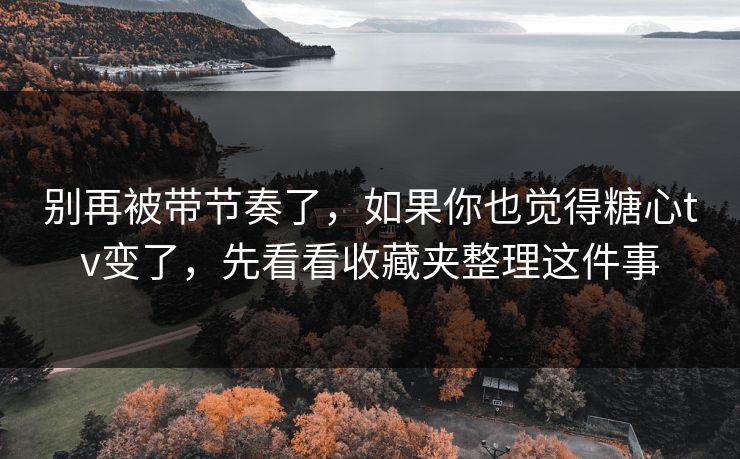 别再被带节奏了，如果你也觉得糖心tv变了，先看看收藏夹整理这件事
